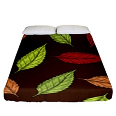 Autumn Leaves Pattern Fitted Sheet (King Size)