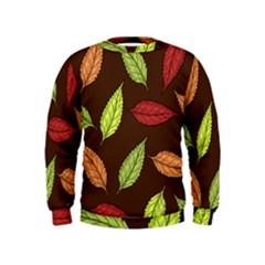 Autumn Leaves Pattern Kids  Sweatshirt