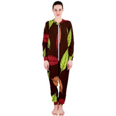 Autumn Leaves Pattern OnePiece Jumpsuit (Ladies) 