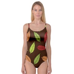 Autumn Leaves Pattern Camisole Leotard 