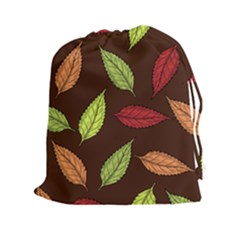 Autumn Leaves Pattern Drawstring Pouches (XXL)