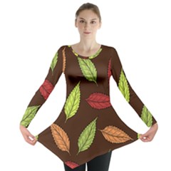 Autumn Leaves Pattern Long Sleeve Tunic 