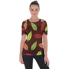 Autumn Leaves Pattern Short Sleeve Top