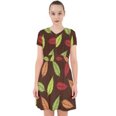 Autumn Leaves Pattern Adorable in Chiffon Dress