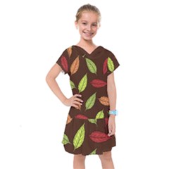 Autumn Leaves Pattern Kids  Drop Waist Dress