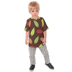 Autumn Leaves Pattern Kids Raglan Tee