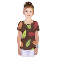 Autumn Leaves Pattern Kids  One Piece Tee