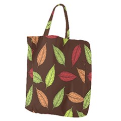 Autumn Leaves Pattern Giant Grocery Zipper Tote