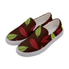 Autumn Leaves Pattern Women s Canvas Slip Ons