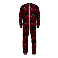 Face Cat Animals Red Onepiece Jumpsuit (kids) by Mariart