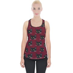 Face Cat Animals Red Piece Up Tank Top