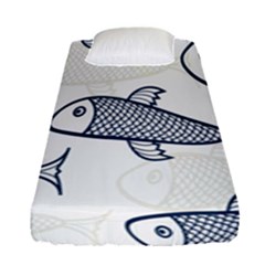 Fish Graphic Flooring Blue Seaworld Swim Water Fitted Sheet (Single Size)