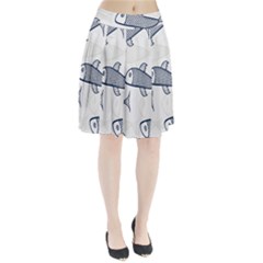 Fish Graphic Flooring Blue Seaworld Swim Water Pleated Skirt