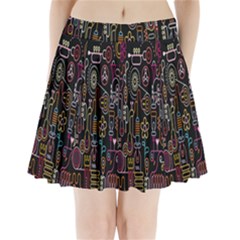 Features Illustration Pleated Mini Skirt