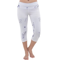 Formulas Laboratories Formulas Mathematics Chemistry Blue Capri Yoga Leggings by Mariart