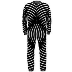 Gold Wave Seamless Pattern Black Hole Onepiece Jumpsuit (men) 