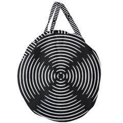 Gold Wave Seamless Pattern Black Hole Giant Round Zipper Tote