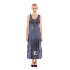 Ghost Halloween Eye Night Sinister Sleeveless Maxi Dress by Mariart