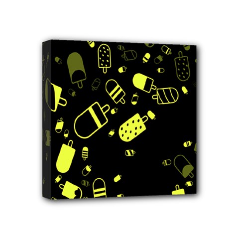 Ice Cream Cool Yellow Mini Canvas 4  X 4  by Mariart