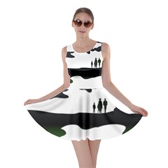Landscape Silhouette Clipart Kid Abstract Family Natural Green White Skater Dress by Mariart