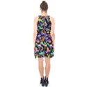 Colorful paint strokes on a black background                         Halter Collar Waist Tie Chiffon Dress View2