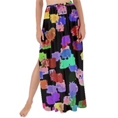 Colorful Paint Strokes On A Black Background                              Maxi Chiffon Tie-up Sarong by LalyLauraFLM