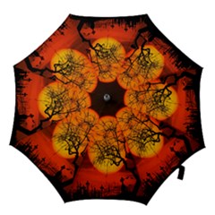 Helloween Midnight Graveyard Silhouette Hook Handle Umbrellas (medium)