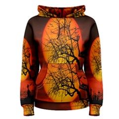 Helloween Midnight Graveyard Silhouette Women s Pullover Hoodie