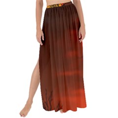 Helloween Midnight Graveyard Silhouette Maxi Chiffon Tie-up Sarong by Mariart