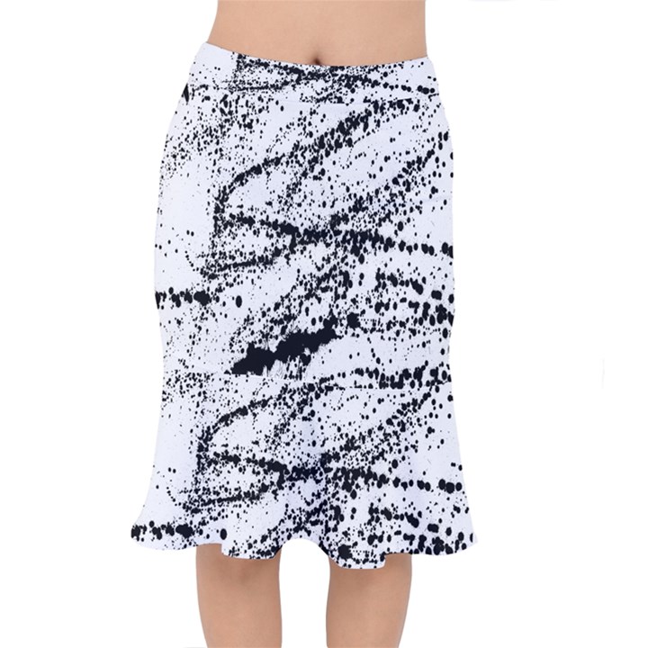 Ink Splatter Texture Mermaid Skirt