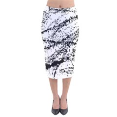 Ink Splatter Texture Velvet Midi Pencil Skirt by Mariart