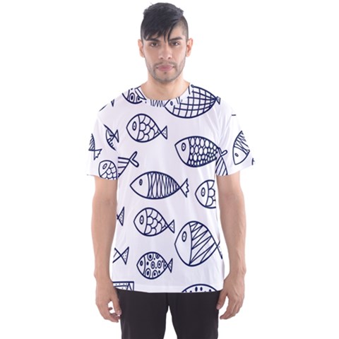 Love Fish Seaworld Swim Blue Sea Water Cartoons Men s Sports Mesh Tee by Mariart