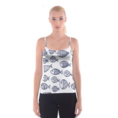 Love Fish Seaworld Swim Blue Sea Water Cartoons Spaghetti Strap Top by Mariart