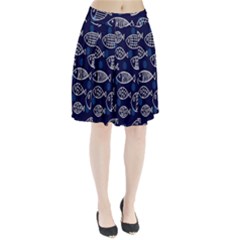 Love Fish Seaworld Swim Blue White Sea Water Cartoons Pleated Skirt