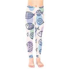 Love Fish Seaworld Swim Blue White Sea Water Cartoons Rainbow Polka Dots Kids  Legging