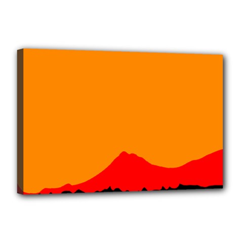 Mountains Natural Orange Red Black Canvas 18  X 12 