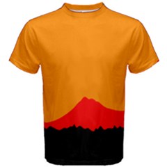 Mountains Natural Orange Red Black Men s Cotton Tee