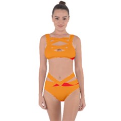 Mountains Natural Orange Red Black Bandaged Up Bikini Set  by Mariart