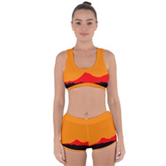 Mountains Natural Orange Red Black Racerback Boyleg Bikini Set by Mariart