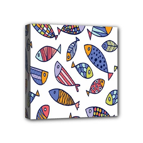 Love Fish Seaworld Swim Rainbow Cartoons Mini Canvas 4  X 4  by Mariart