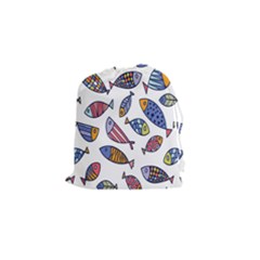 Love Fish Seaworld Swim Rainbow Cartoons Drawstring Pouches (small)  by Mariart