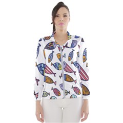 Love Fish Seaworld Swim Rainbow Cartoons Wind Breaker (women) by Mariart