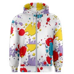 Paint Splash Rainbow Star Men s Zipper Hoodie by Mariart