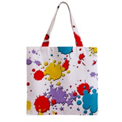 Paint Splash Rainbow Star Zipper Grocery Tote Bag