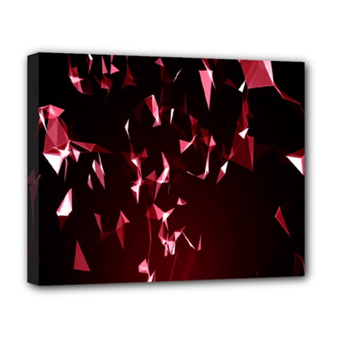 Lying Red Triangle Particles Dark Motion Deluxe Canvas 20  X 16  