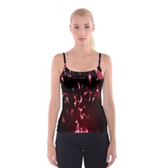 Lying Red Triangle Particles Dark Motion Spaghetti Strap Top by Mariart