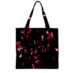 Lying Red Triangle Particles Dark Motion Zipper Grocery Tote Bag