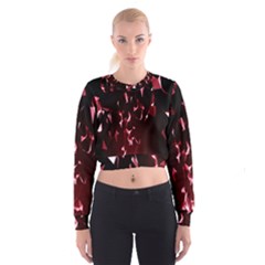 Lying Red Triangle Particles Dark Motion Cropped Sweatshirt