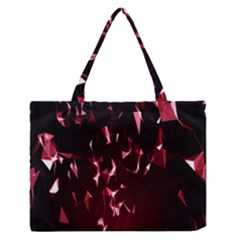 Lying Red Triangle Particles Dark Motion Zipper Medium Tote Bag