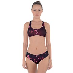 Lying Red Triangle Particles Dark Motion Criss Cross Bikini Set by Mariart
